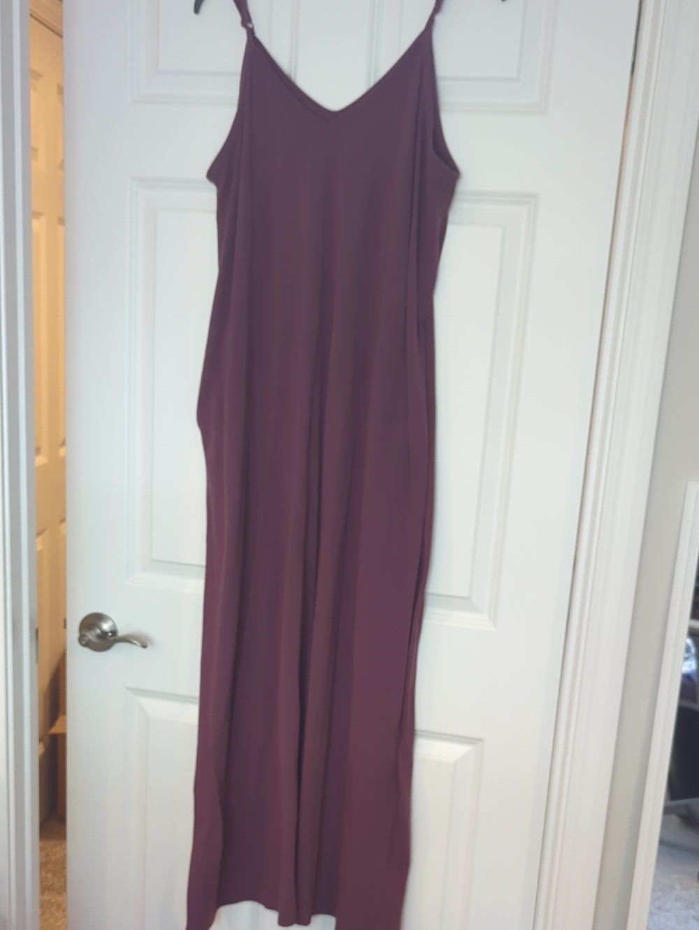 Zenana Outfitters Plum V-Neck Maxi Slip Dress